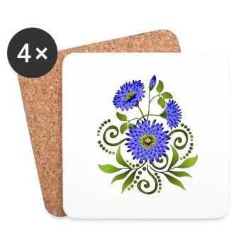 Fleur - Dessous de verre (lot de 4) - blanc - Devant