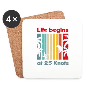 La vie commence à 25 nœuds, Lifestyle Vintage Design - Dessous de verre (lot de 4) - blanc - Devant