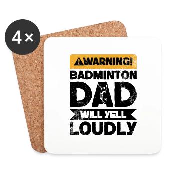 L’avertissement criera - Badminton Dad - Dessous de verre (lot de 4) - blanc - Devant