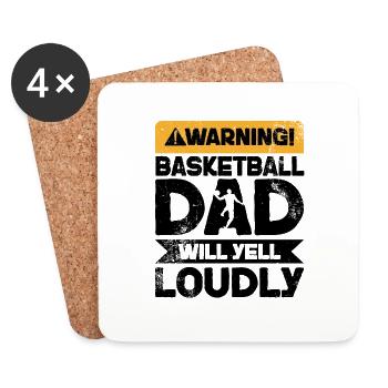 Avertissement Will Yell - Père du basketball - Dessous de verre (lot de 4) - blanc - Devant