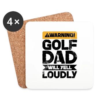 Warning Screaming - Golf Father - Coasters (set of 4) - white - Front