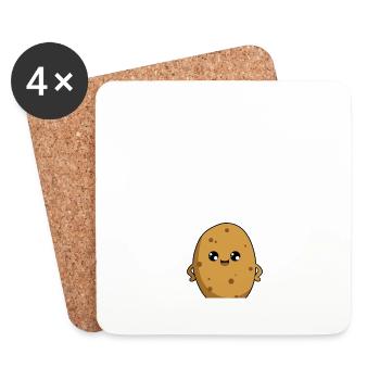 This Is My Human Costume I'm Really A Potato Funny - Coasters (set of 4) - white - Front