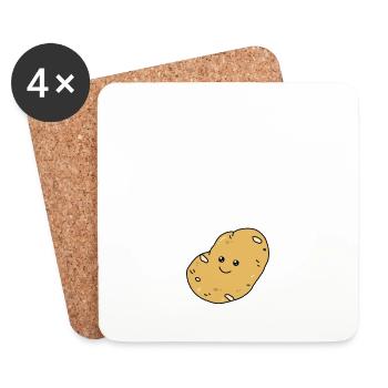 This Is My Human Costume I'm Really A Potato Funny - Coasters (set of 4) - white - Front