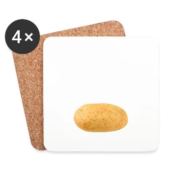 This Is My Human Costume I'm Really A Potato Funny - Coasters (set of 4) - white - Front