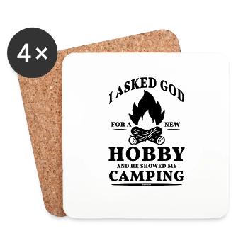 drôle de dicton de camping - Dessous de verre (lot de 4) - blanc - Devant