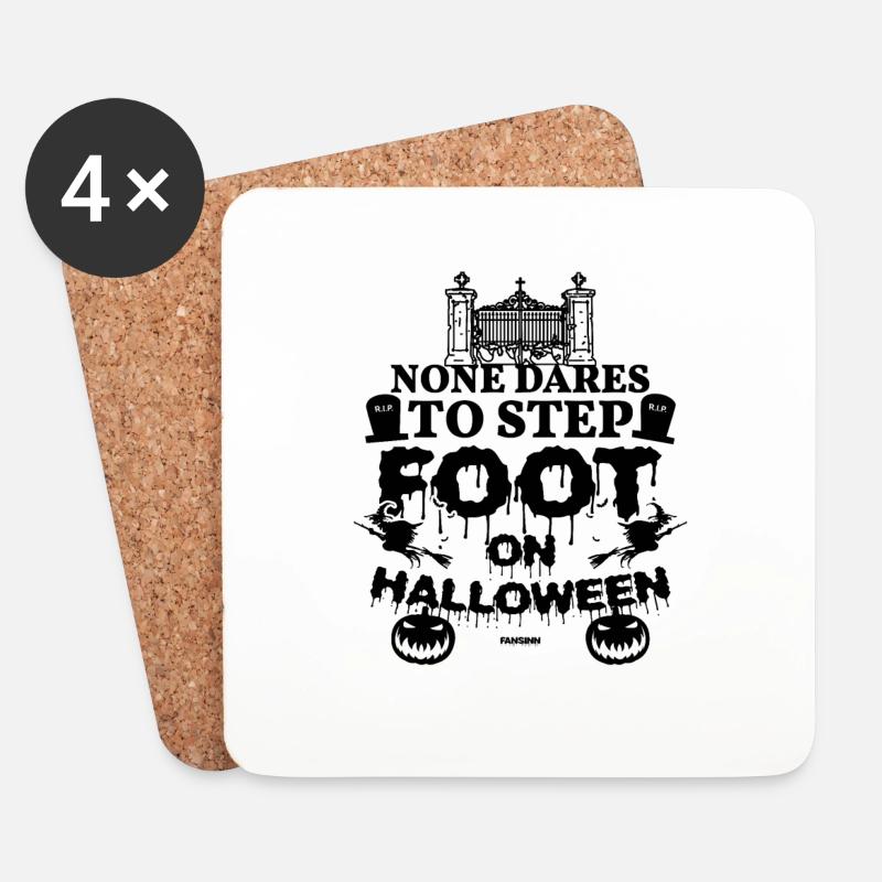 Halloween Horror - Untersetzer (4er-Set) - Weiß