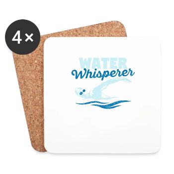 Lustiges Schwimmen Liebhaber See Meer Ozean - Untersetzer (4er-Set) - Weiß - Vorne