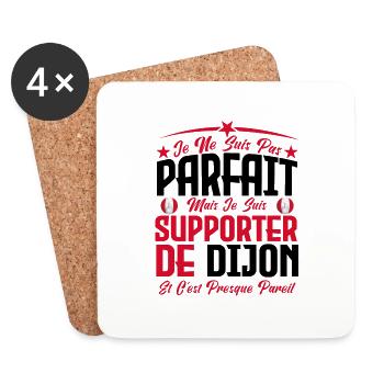 je ne suis pas parfait, supporteur de dijon . - Dessous de verre (lot de 4) - blanc - Devant