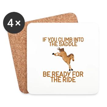 If You Climb Into The Saddle, Ready For The Ride 4 - Untersetzer (4er-Set) - Weiß - Vorne