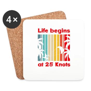 La vie commence à 25 nœuds, Lifestyle Vintage Design - Dessous de verre (lot de 4) - blanc - Devant