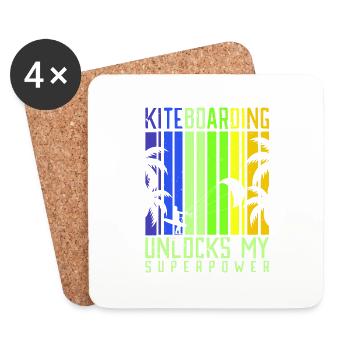 Le kitesurf déverrouille mon style de vie Superpower - Dessous de verre (lot de 4) - blanc - Devant