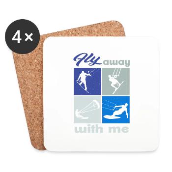 Envolez-vous avec moi. Lifestyle Vintage Design - Dessous de verre (lot de 4) - blanc - Devant