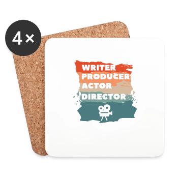 Scénariste Producteur Acteur Réalisateur Cinéaste Filmmakin - Dessous de verre (lot de 4) - blanc - Devant
