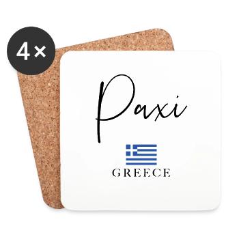 Vacances du drapeau de la Grèce - Islande Paxi - Dessous de verre (lot de 4) - blanc - Devant