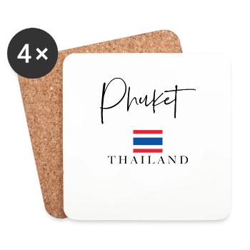 Greece Flag Holidays - Phuket Island - Coasters (set of 4) - white - Front