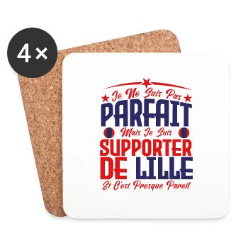 je ne suis pas parfait, supporteur de Lille. - Dessous de verre (lot de 4) - blanc - Devant