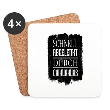 geek geburtstag humor haustier welpe bluthund - Untersetzer (4er-Set) - Weiß - Vorne