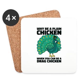 Peacock Positivity Drag Peacock Fan - Dessous de verre (lot de 4) - blanc - Devant