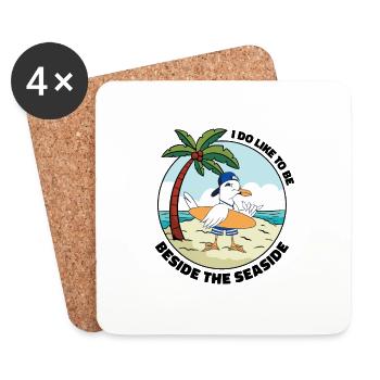 Seaside Beach Tourist Ocean Vacances d’été - Dessous de verre (lot de 4) - blanc - Devant