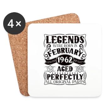1962 Février Légende d’anniversaire - Dessous de verre (lot de 4) - blanc - Devant