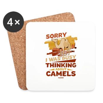 Sorry I Was Busy Thinking About Camels - Coasters (set of 4) - white - Front
