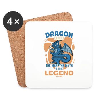Dragon Dad The Man The Myth The Legend - Coasters (set of 4) - white - Front
