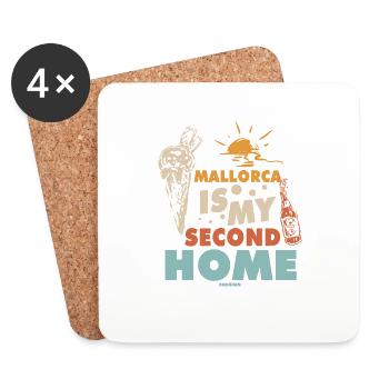 Mallorca is my second home - Coasters (set of 4) - white - Front