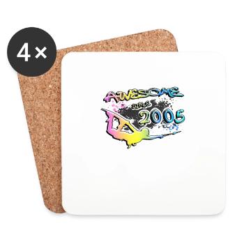 Génial depuis 2005. Style de vie Wakeboard - Dessous de verre (lot de 4) - blanc - Devant