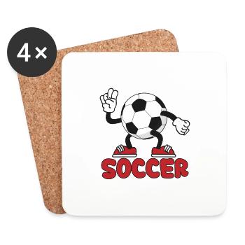 Coupe du monde des supporters de football - Dessous de verre (lot de 4) - blanc - Devant