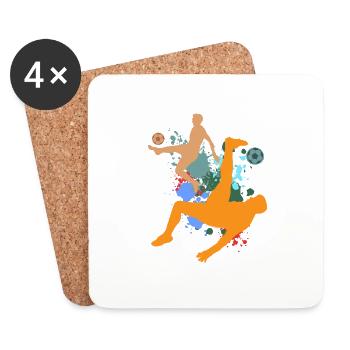 Football Footballer Striker Boys Men World Cup - Coasters (set of 4) - white - Front