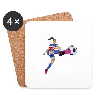 Costa Rica Équipe nationale de football I Football Costa - Dessous de verre (lot de 4) - blanc - Devant