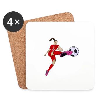 Équipe de Tunisie de football I Football Tunisie - Dessous de verre (lot de 4) - blanc - Devant