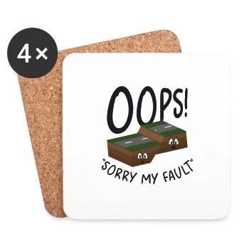 Earthquake Fault Ground Shake Humorous Pun - Coasters (set of 4) - white - Front