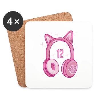Level 12 Jahre Mädchen Gamer Girl Gaming Zocker - Untersetzer (4er-Set) - Weiß - Vorne