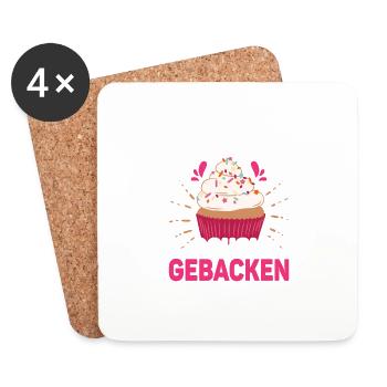 Ich kriege das schon gebacken Bäckerin Torten Kond - Untersetzer (4er-Set) - Weiß - Vorne