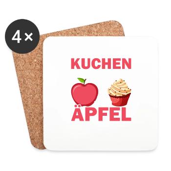 Kuchen lösen keine Probleme Konditor Torten Bäcker - Untersetzer (4er-Set) - Weiß - Vorne