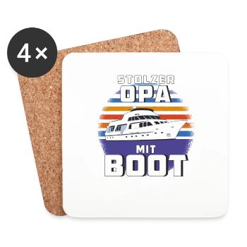 STOLZER OPA MIT BOOT - Untersetzer (4er-Set) - Weiß - Vorne