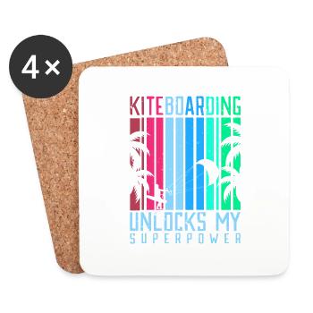Le kitesurf déverrouille mon style de vie superpuissant - Dessous de verre (lot de 4) - blanc - Devant