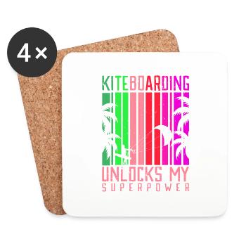 Le kitesurf déverrouille mon style de vie superpuissant - Dessous de verre (lot de 4) - blanc - Devant
