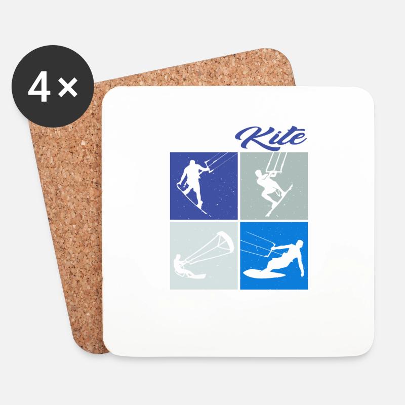 Work Kite Balance. Lifestyle Vintage Design, Work - Untersetzer (4er-Set) - Weiß