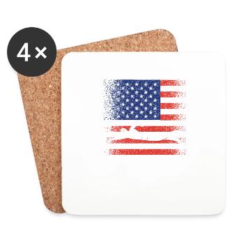 USA Flagge Swim Team Sport Amerikanischer Schwimme - Untersetzer (4er-Set) - Weiß - Vorne