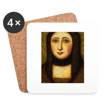 Portrait of a woman Gustav Klimt style - Coasters (set of 4) - white - Front