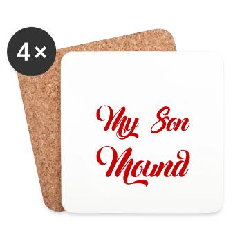 C’est mon fils sur le monticule 4 - Dessous de verre (lot de 4) - blanc - Devant