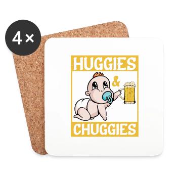 Huggies and Chuggies 20 - Untersetzer (4er-Set) - Weiß - Vorne