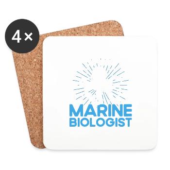 Biologiste marin Océan Cadeau Biologie marine - Dessous de verre (lot de 4) - blanc - Devant