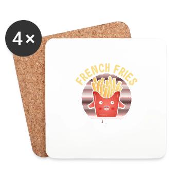 Français frites Restauration rapide Français frites - Dessous de verre (lot de 4) - blanc - Devant