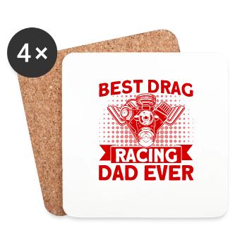 Drag Racing Rennwagen Autorennen Geschenk - Untersetzer (4er-Set) - Weiß - Vorne