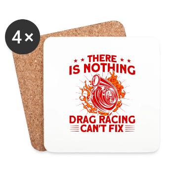 Drag Racing Drag Racer Racing Car Cadeau - Dessous de verre (lot de 4) - blanc - Devant