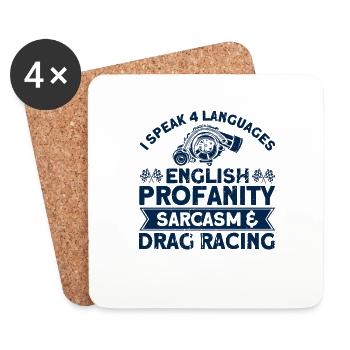 Racing Car Drag Racing Racing Car Gift - Coasters (set of 4) - white - Front