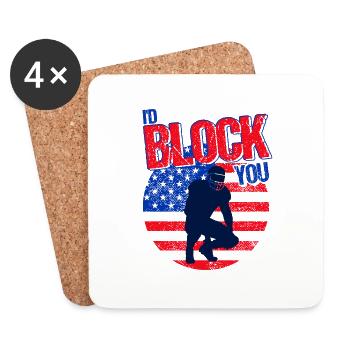 Joueur de football américain American Footba - Dessous de verre (lot de 4) - blanc - Devant